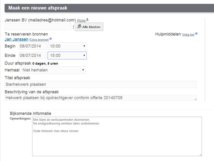 Planningprogramma-afspraak-maken